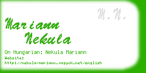 mariann nekula business card